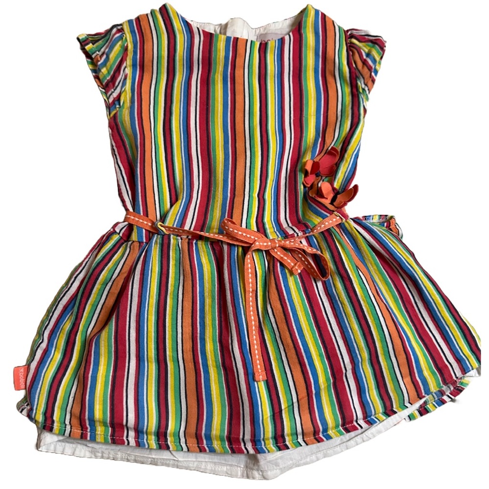 Boboli Rainbow Striped Dress (Sz 2 / 92 cm Colorful Striped Kids Dress
